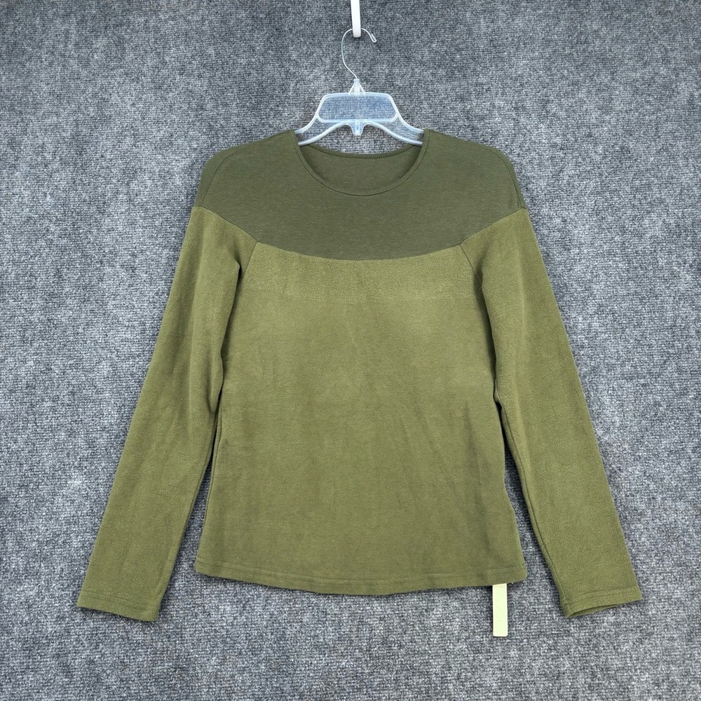 NWT OGL Olive Green Tencel Wool Sheer Shoulder Brami Top Women’s L Quiet Luxury